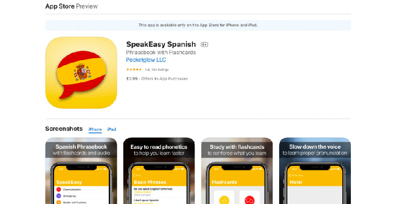 اپلیکیشن اسپیک ایزی SpeakEasy اسپانیایی