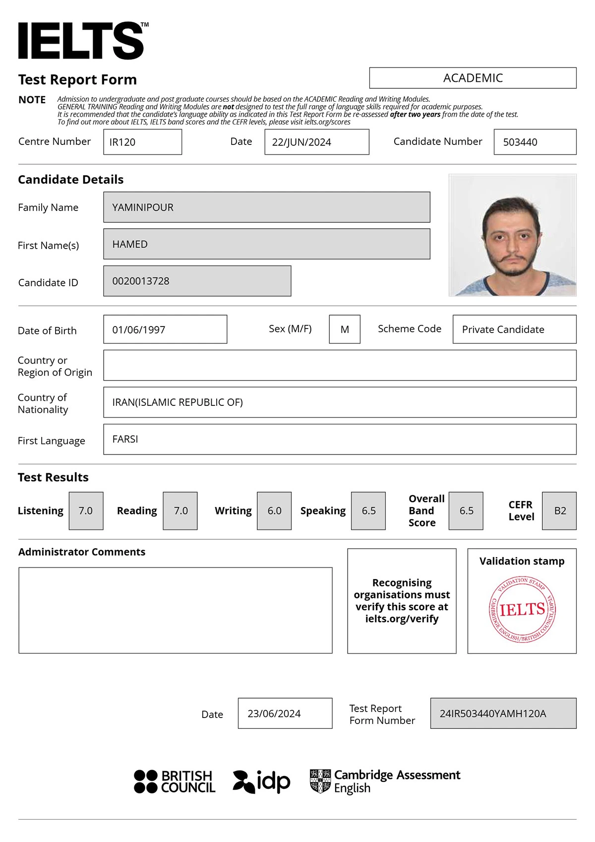 نتیجه آیلتس زبان آموز موسسه دهخدا
